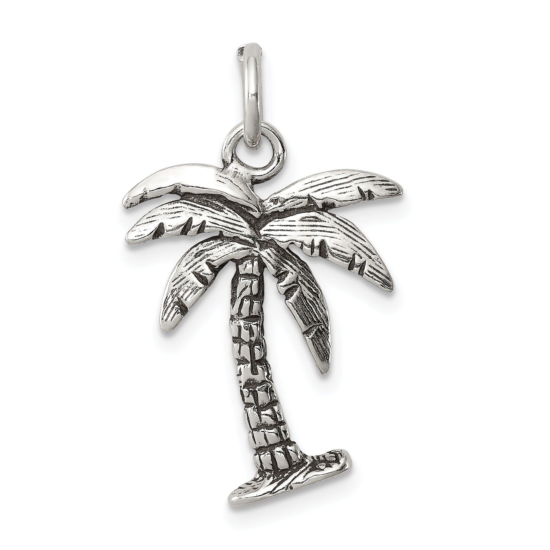 Sterling Silver Antiqued Palm Tree Charm Main image