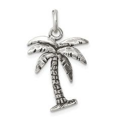 Sterling Silver Antiqued Palm Tree Charm