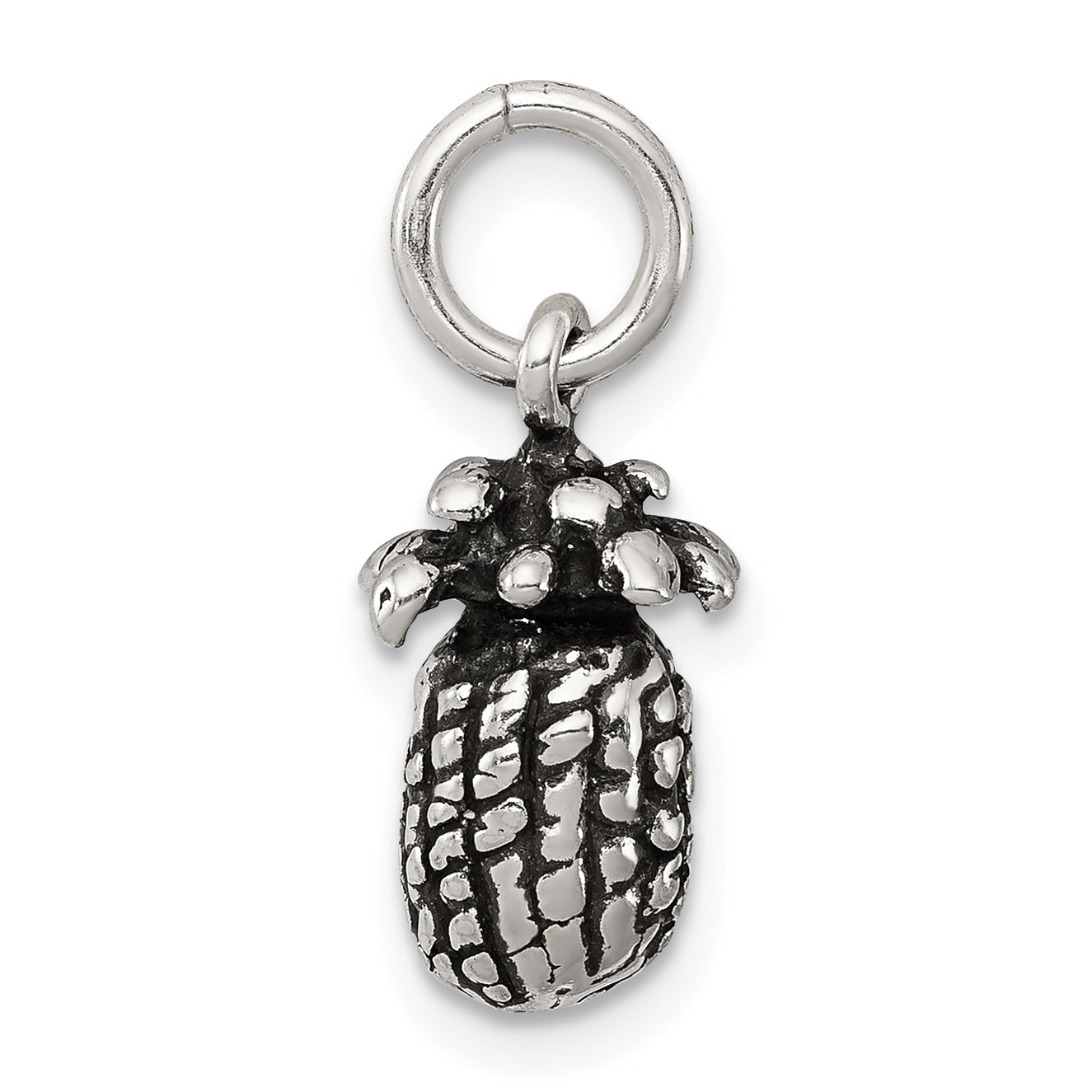 Sophia Jewelers Antique 3D Sterling Silver Pineapple Charm Pendant Secondary image