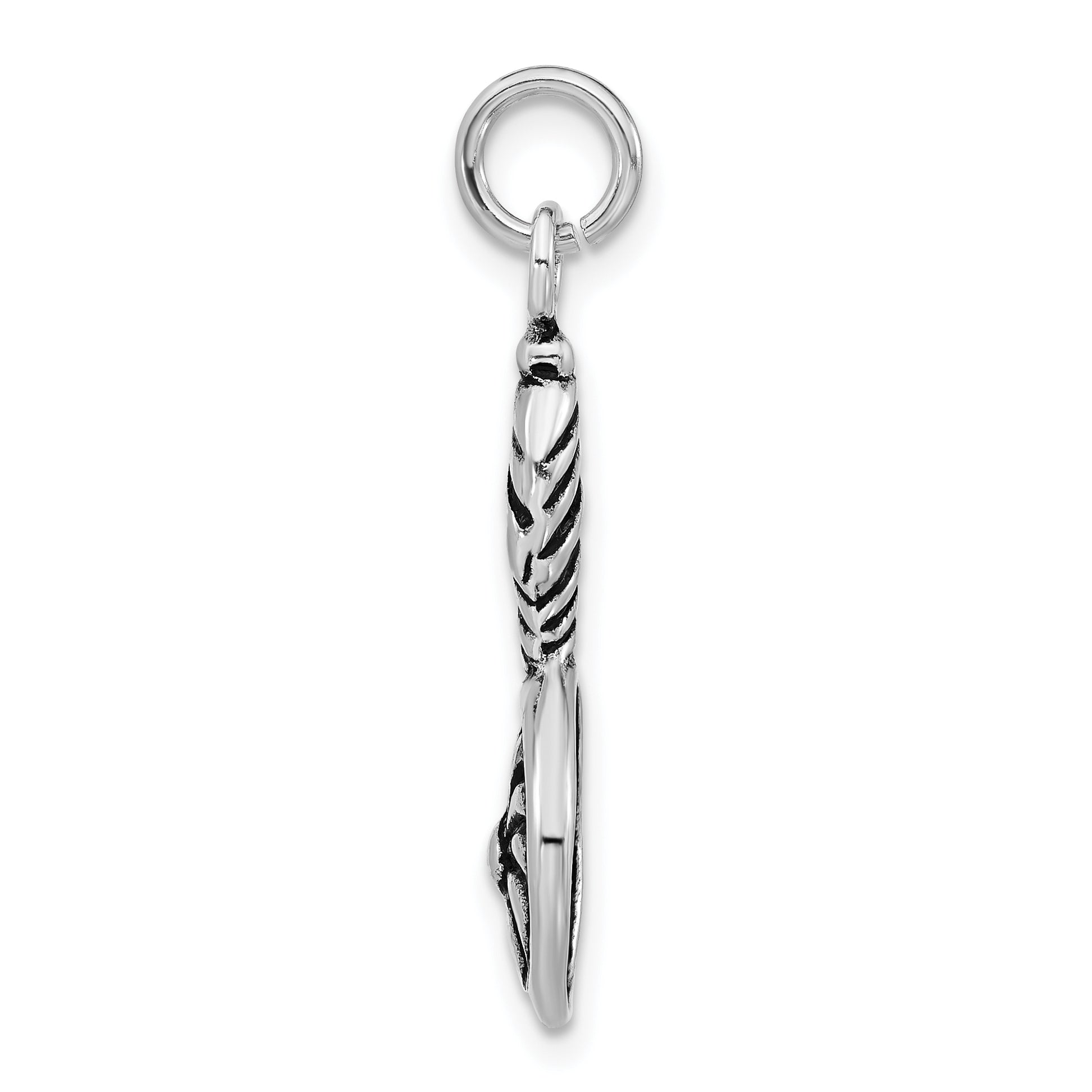 Sophia Jewelers 925 Sterling Silver Antiqued Vintage Hand Mirror Charm