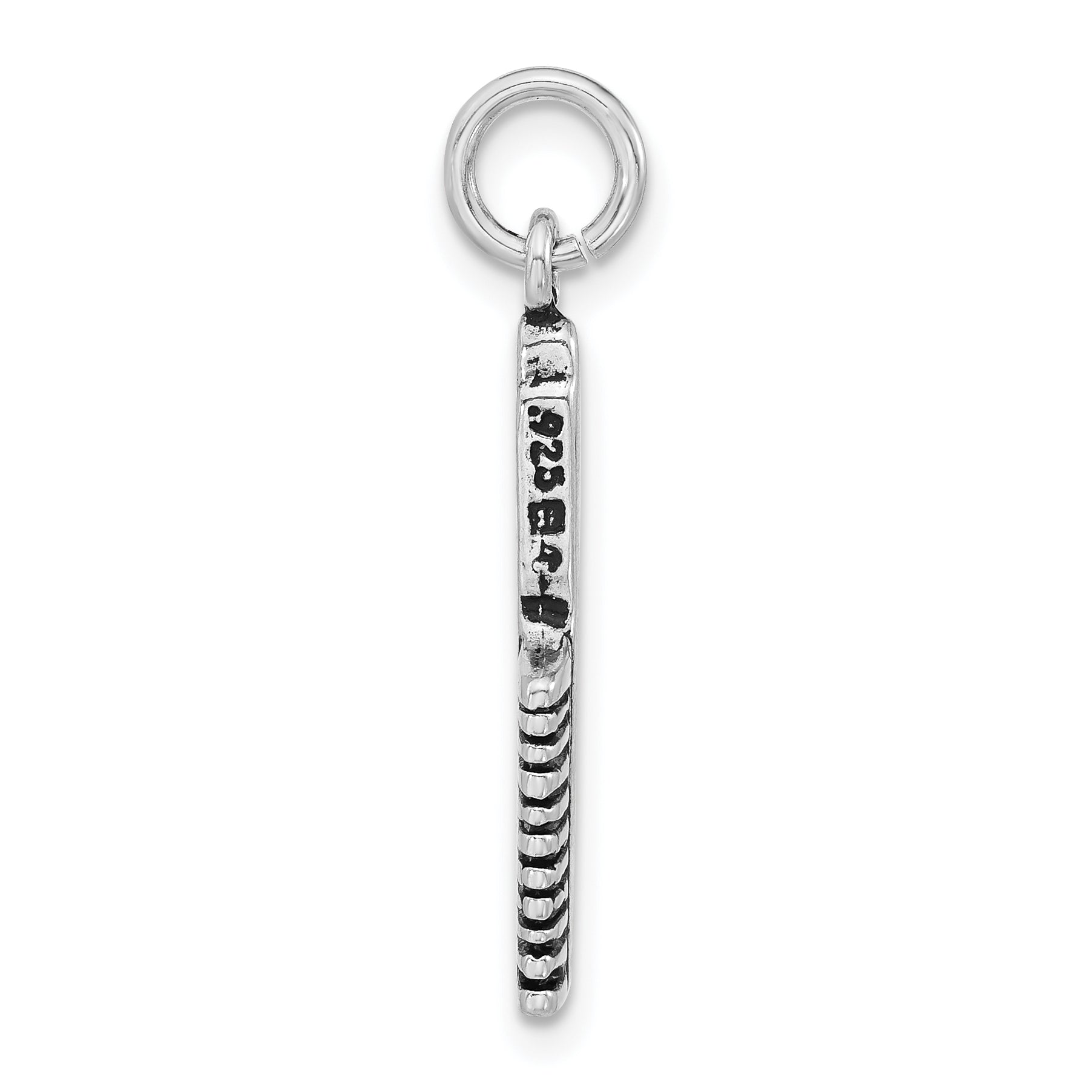 Sterling Silver 925 Antiqued Hair Comb Charm for Women
