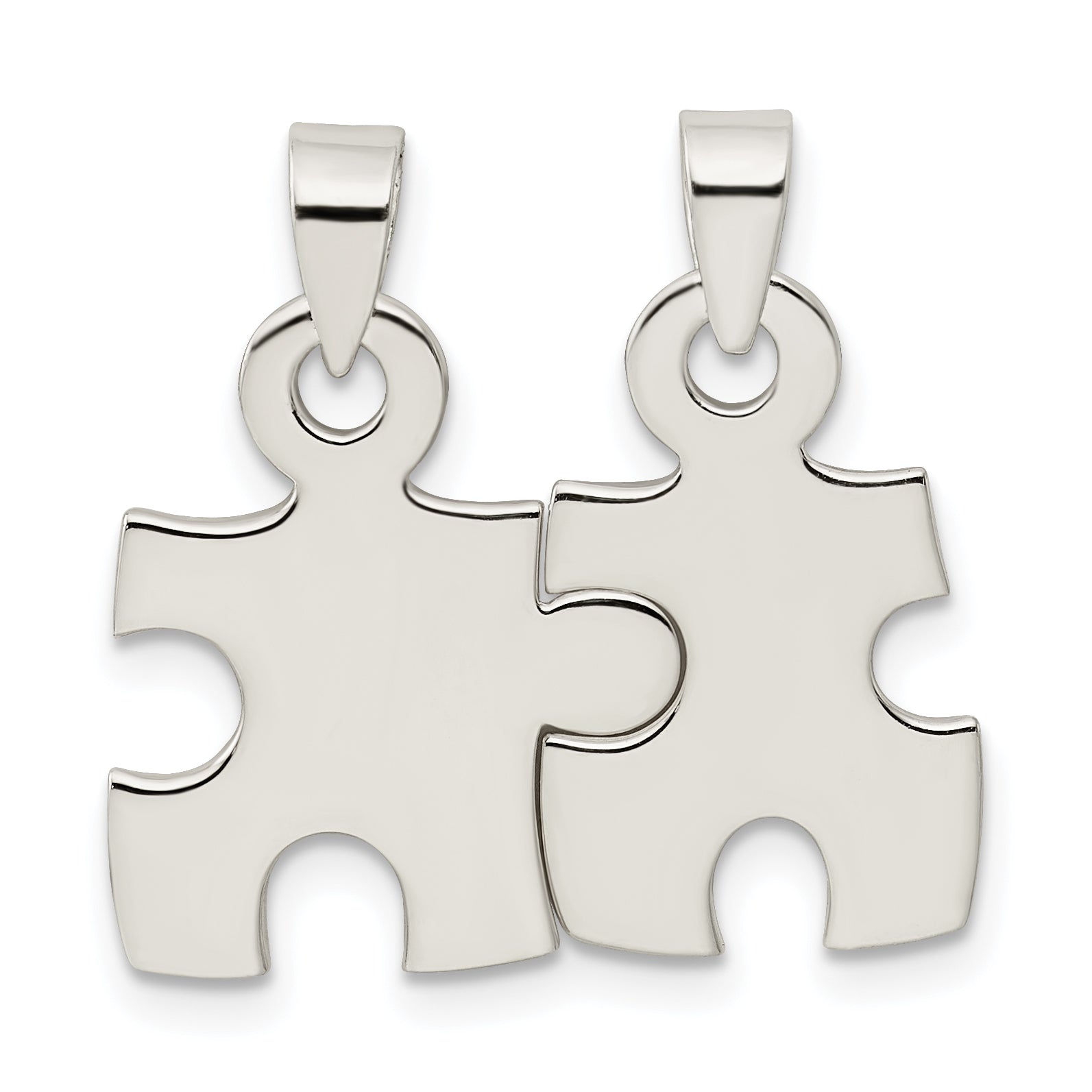 Sterling Silver 925 Men's Polished Puzzle Pendant with Anti-Tarnish Coating