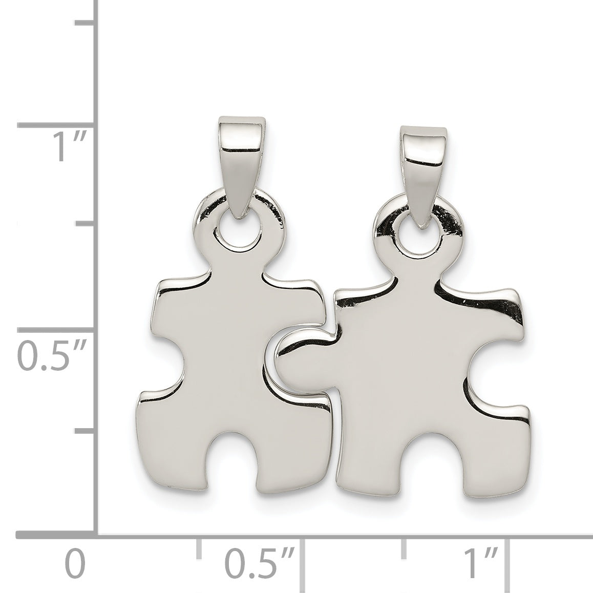 Sterling Silver 925 Men's Polished Puzzle Pendant with Anti-Tarnish Coating