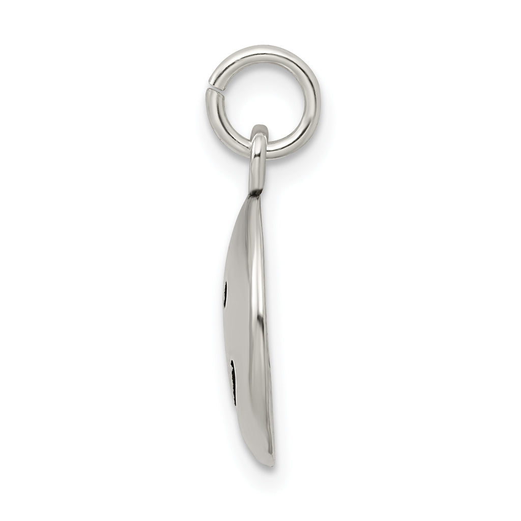 Sterling Silver 925 Smiley Charm with Antiqued Vintage Finish