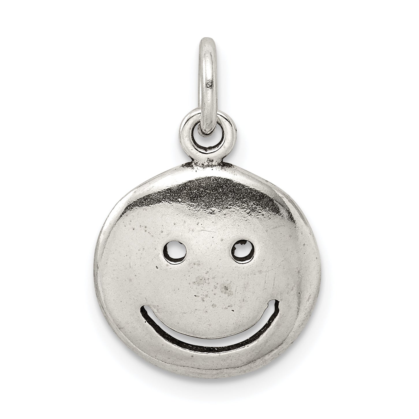 Sterling Silver Antiqued Smiley Face Charm Main image