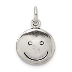 Sterling Silver Antiqued Smiley Face Charm