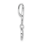 Sterling Silver CZ Peace Pendant with Polished Antiqued Finish