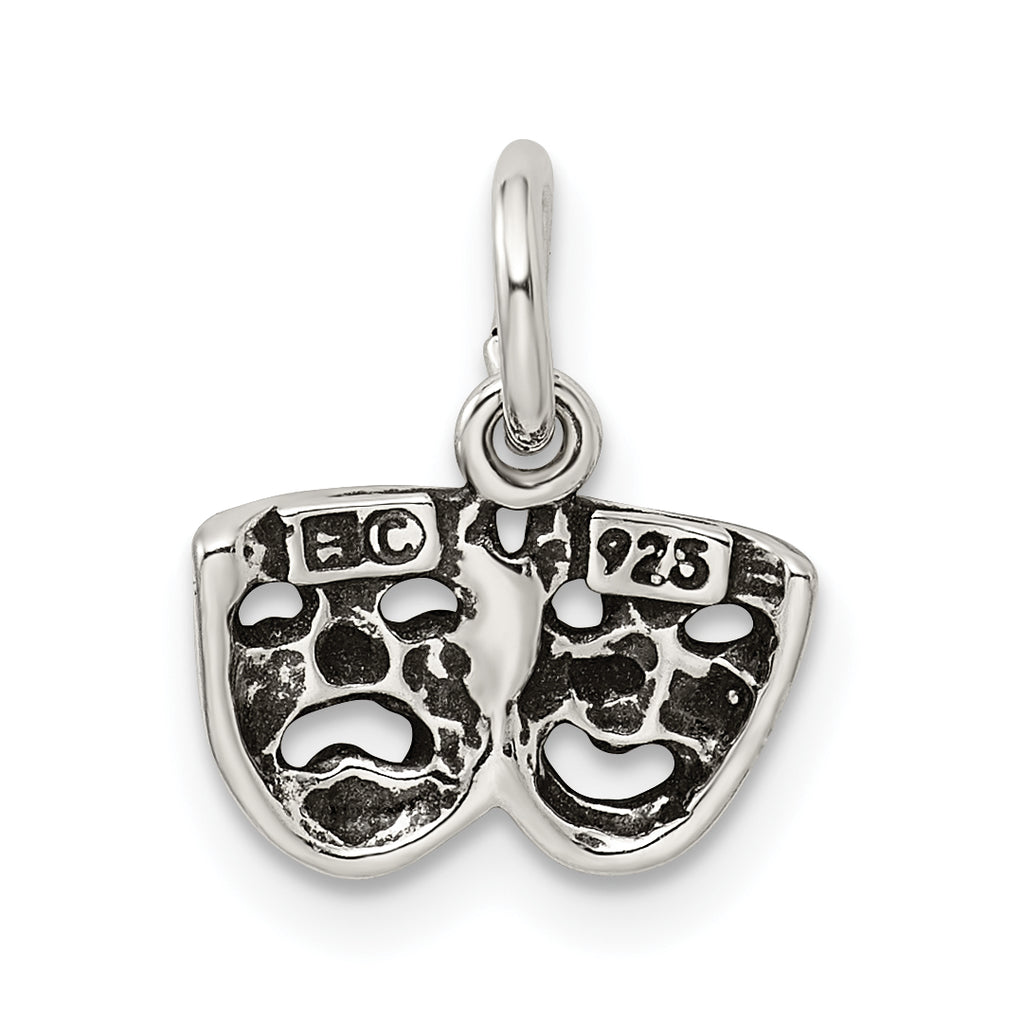 Comedy & Tragedy Face Charm in Sterling Silver