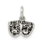 Comedy & Tragedy Face Charm in Sterling Silver