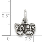 Comedy & Tragedy Face Charm in Sterling Silver