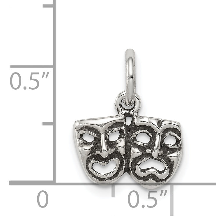 Comedy & Tragedy Face Charm in Sterling Silver