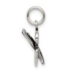 Sterling Silver Artist Palette Charm with Antiqued Finish Vintage Style