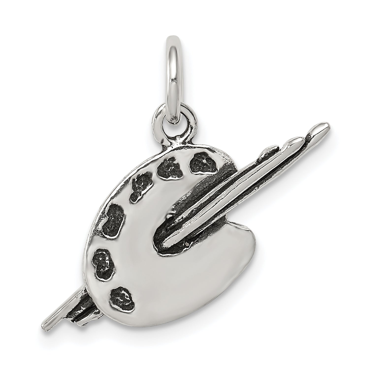 Sterling Silver Antiqued Artist Palette Charm Main image