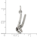Sterling Silver 925 Antiqued Pliers Charm with 3D Design Sophia Jewelers