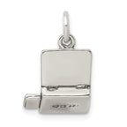 Sterling Silver 925 Antique Laptop Charm Vintage Flat Back Design