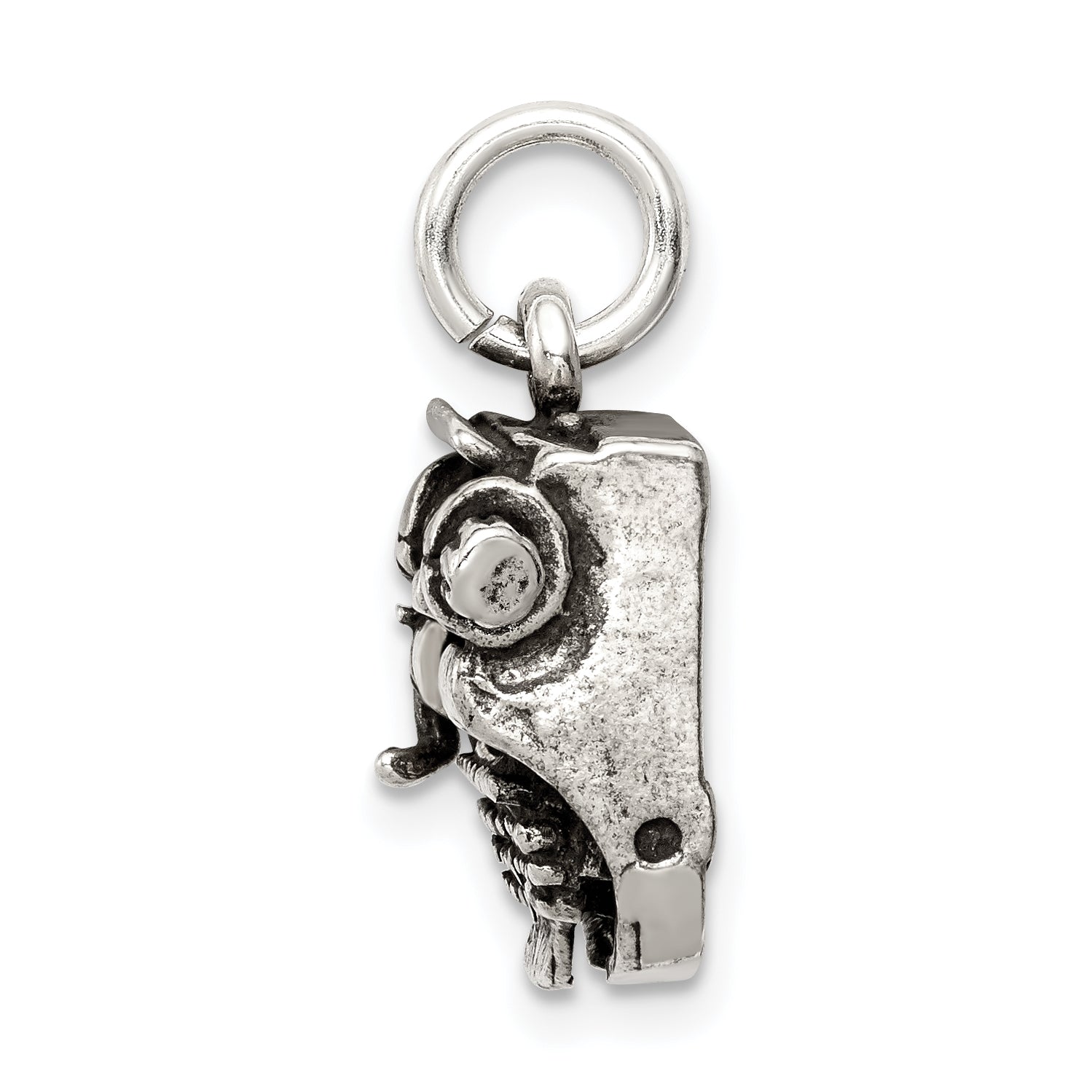 Antiqued 925 Sterling Silver 3D Typewriter Charm  Vintage Style