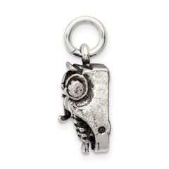 Antiqued 925 Sterling Silver 3D Typewriter Charm  Vintage Style