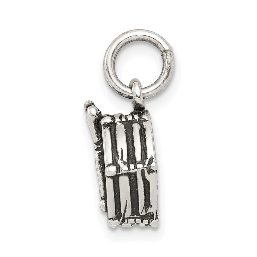 Sophia Jewelers Antiqued 925 Sterling Silver Men's 3D Drum Charm