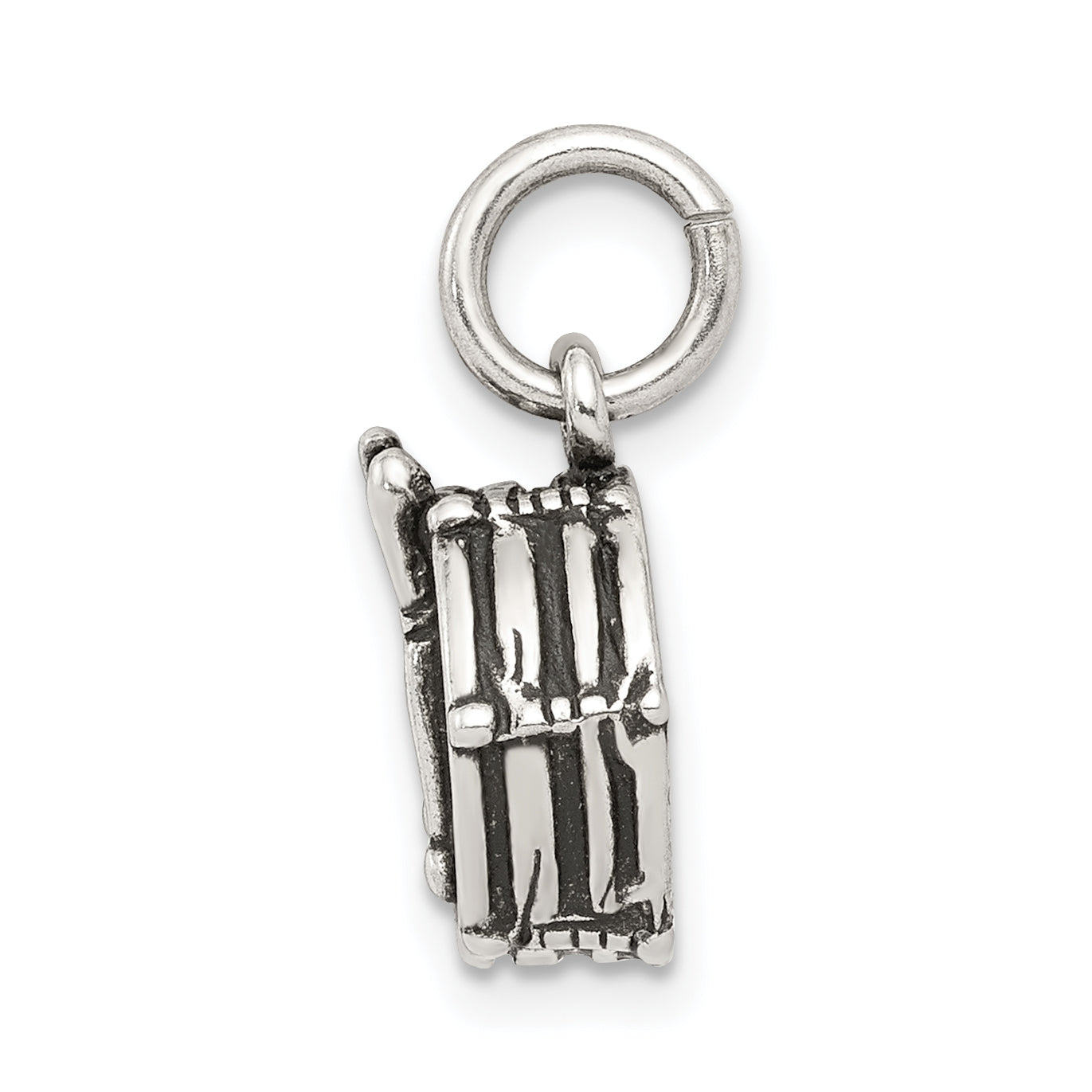 Sophia Jewelers Antiqued 925 Sterling Silver Men's 3D Drum Charm