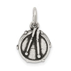 Sophia Jewelers Antiqued 925 Sterling Silver Men's 3D Drum Charm
