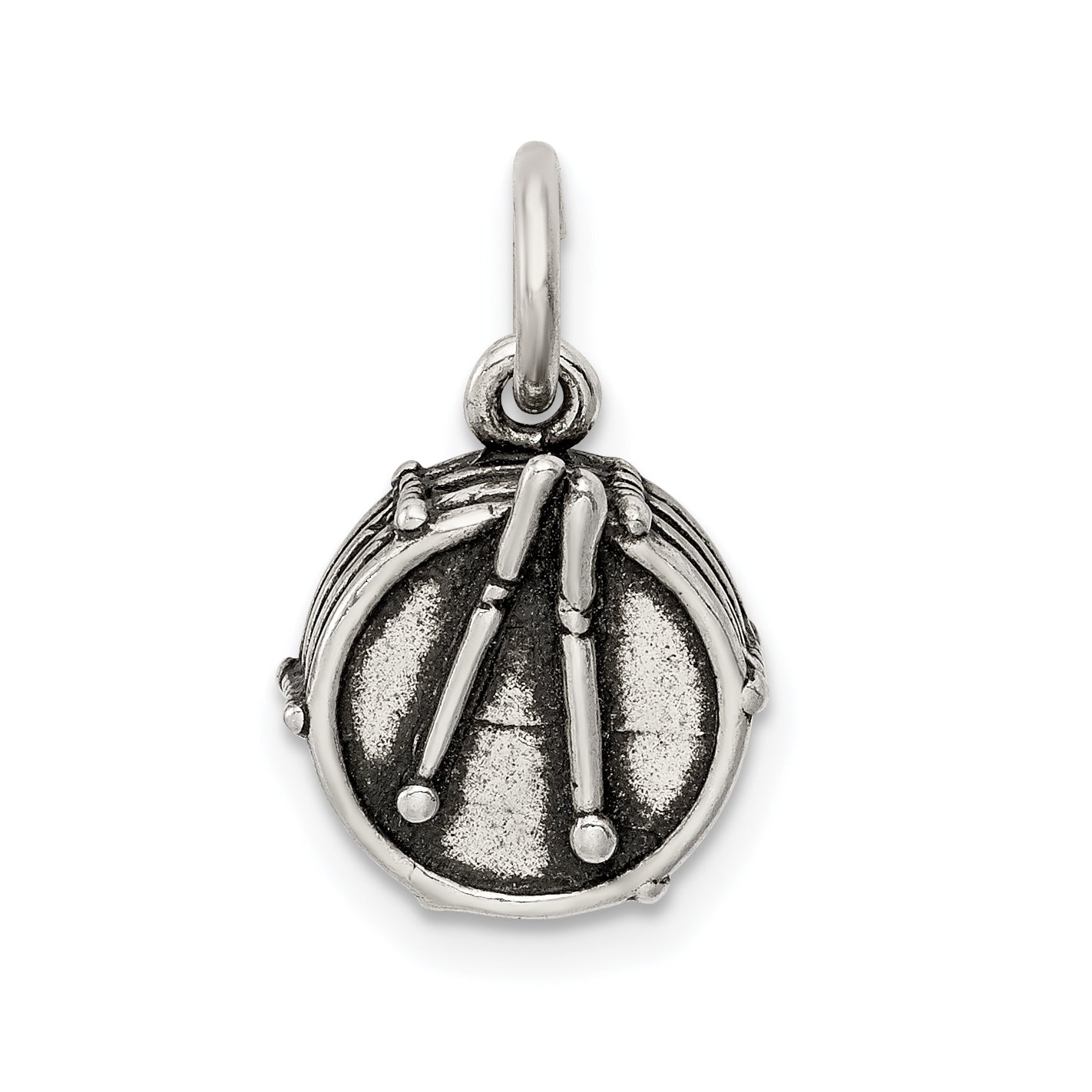 Sterling Silver Antiqued Drum Charm Main image