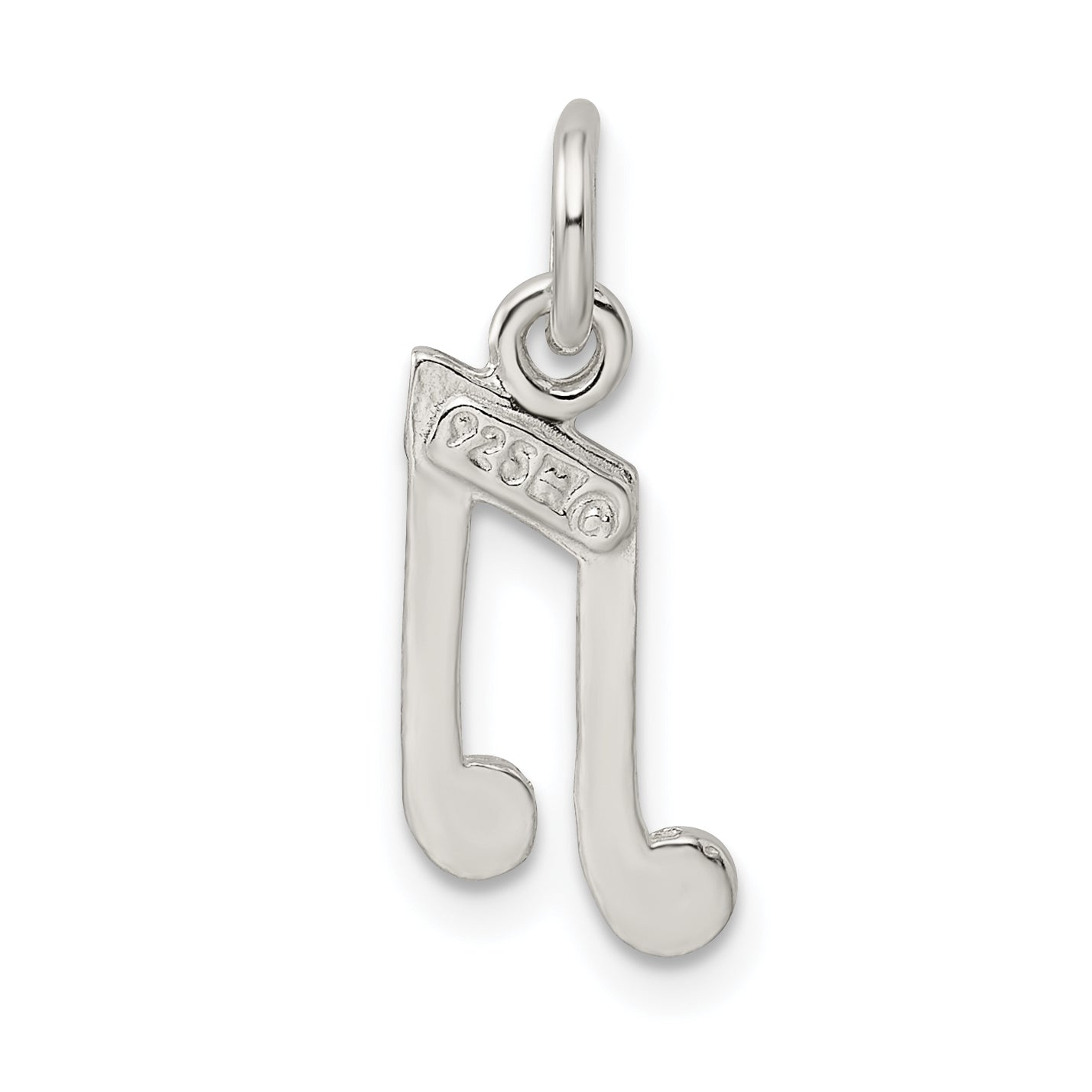 Sterling Silver 925 Music Notes Charm with Polished Anti-Tarnish Finish