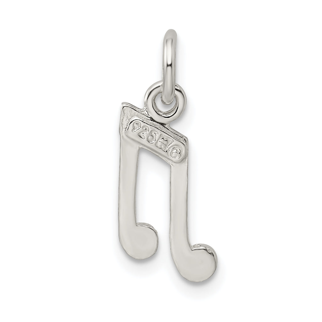 Sterling Silver 925 Music Notes Charm with Polished Anti-Tarnish Finish