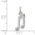 Sterling Silver 925 Music Notes Charm with Polished Anti-Tarnish Finish