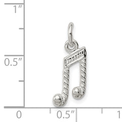 Sterling Silver 925 Music Notes Charm with Polished Anti-Tarnish Finish