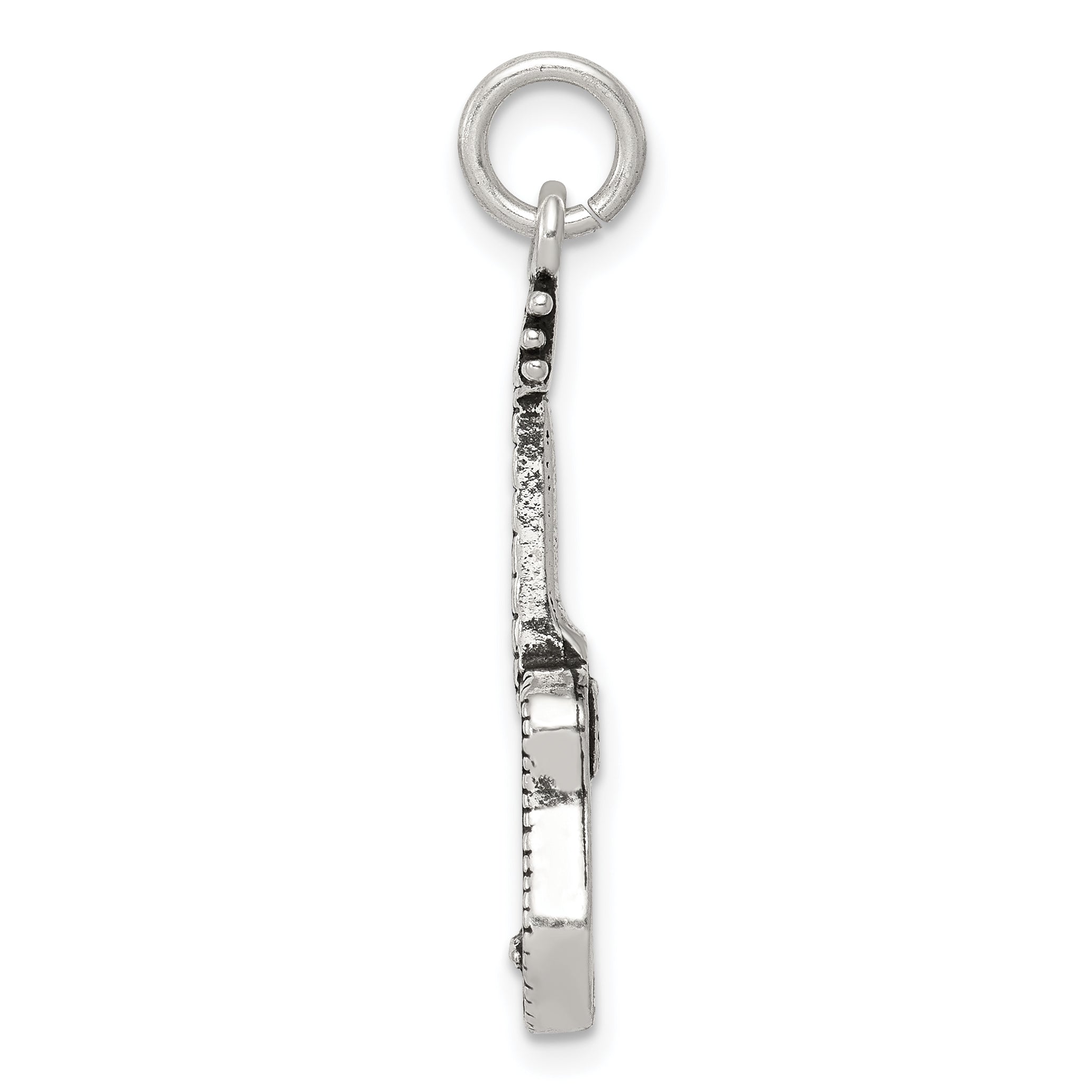 Sophia Jewelers 925 Sterling Silver Antiqued Guitar Charm Pendant Secondary image