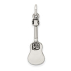 Sophia Jewelers 925 Sterling Silver Antiqued Guitar Charm Pendant