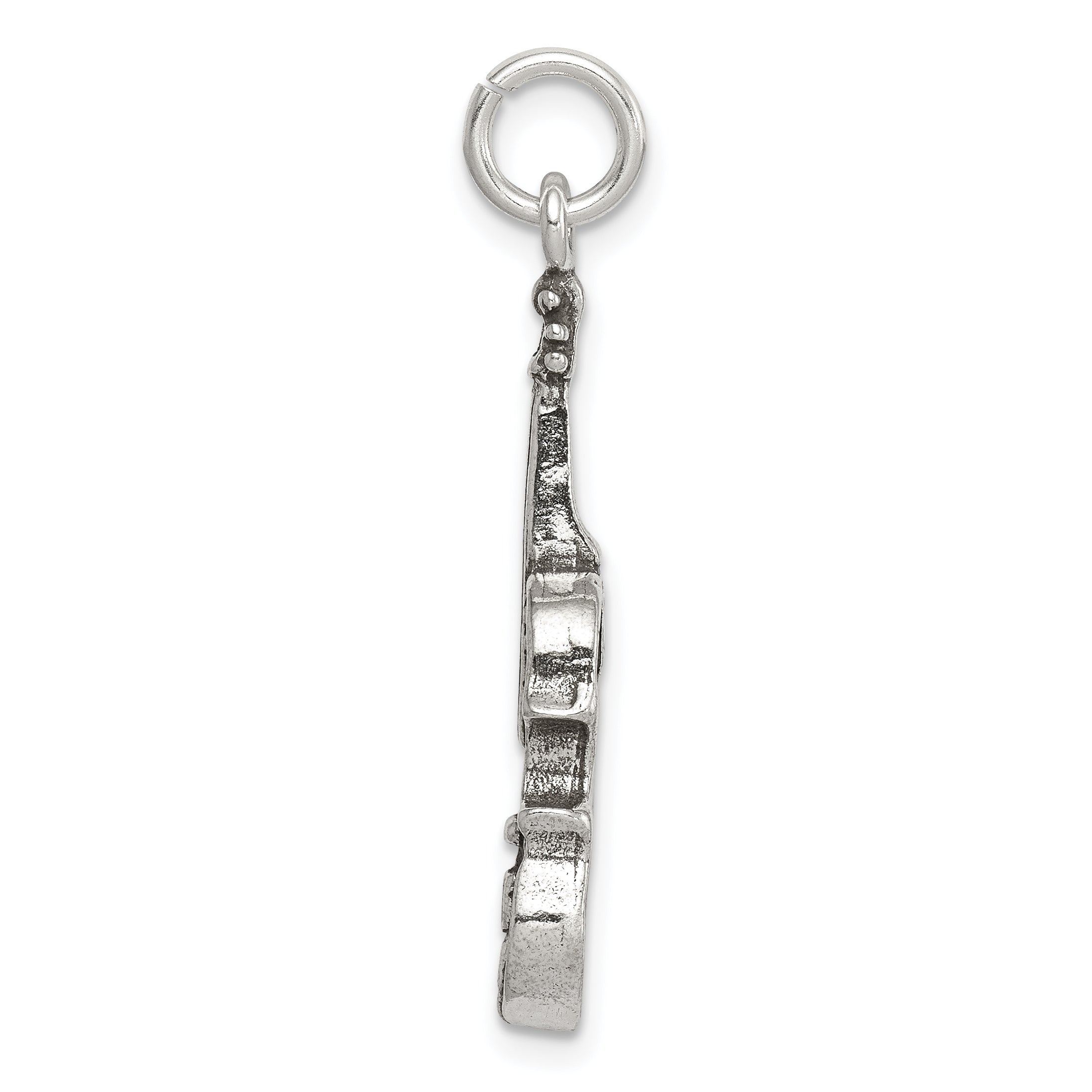 Sophia Jewelers 925 Sterling Silver Antiqued 3D Viola Charm Pendant Secondary image