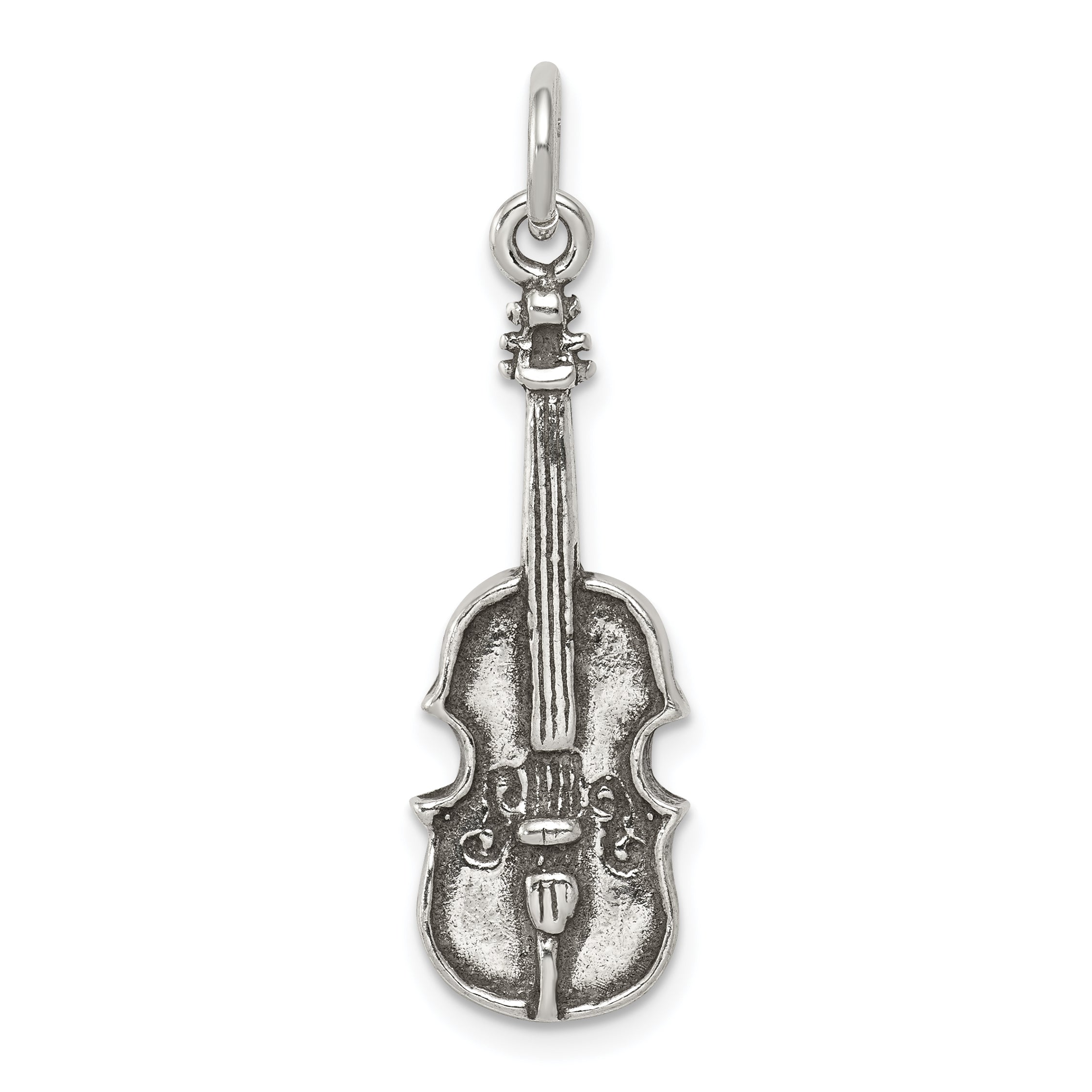 Sterling Silver Antiqued Viola Charm Main image
