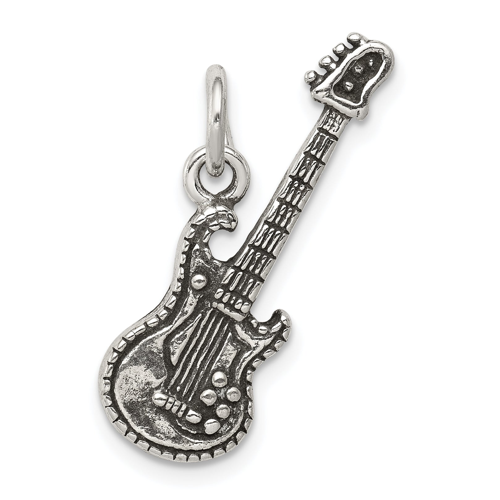 Sterling Silver Antiqued Electric Guitar Charm Main image