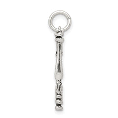 Sterling Silver Antiqued Harp Charm