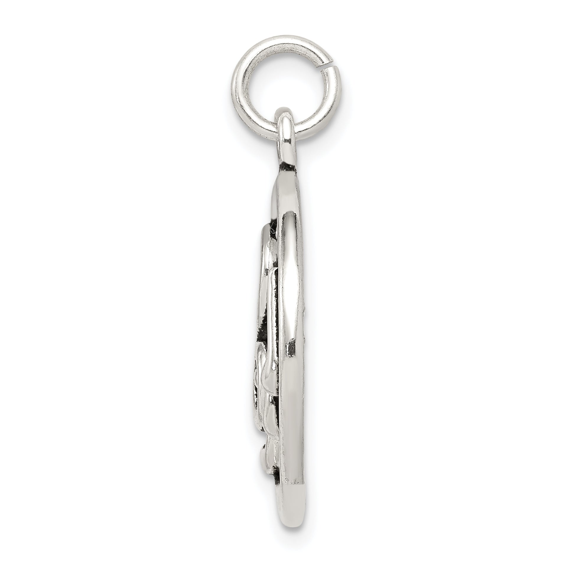 Sterling Silver 925 Antiqued Music Staff Charm with Vintage Elegance Secondary image