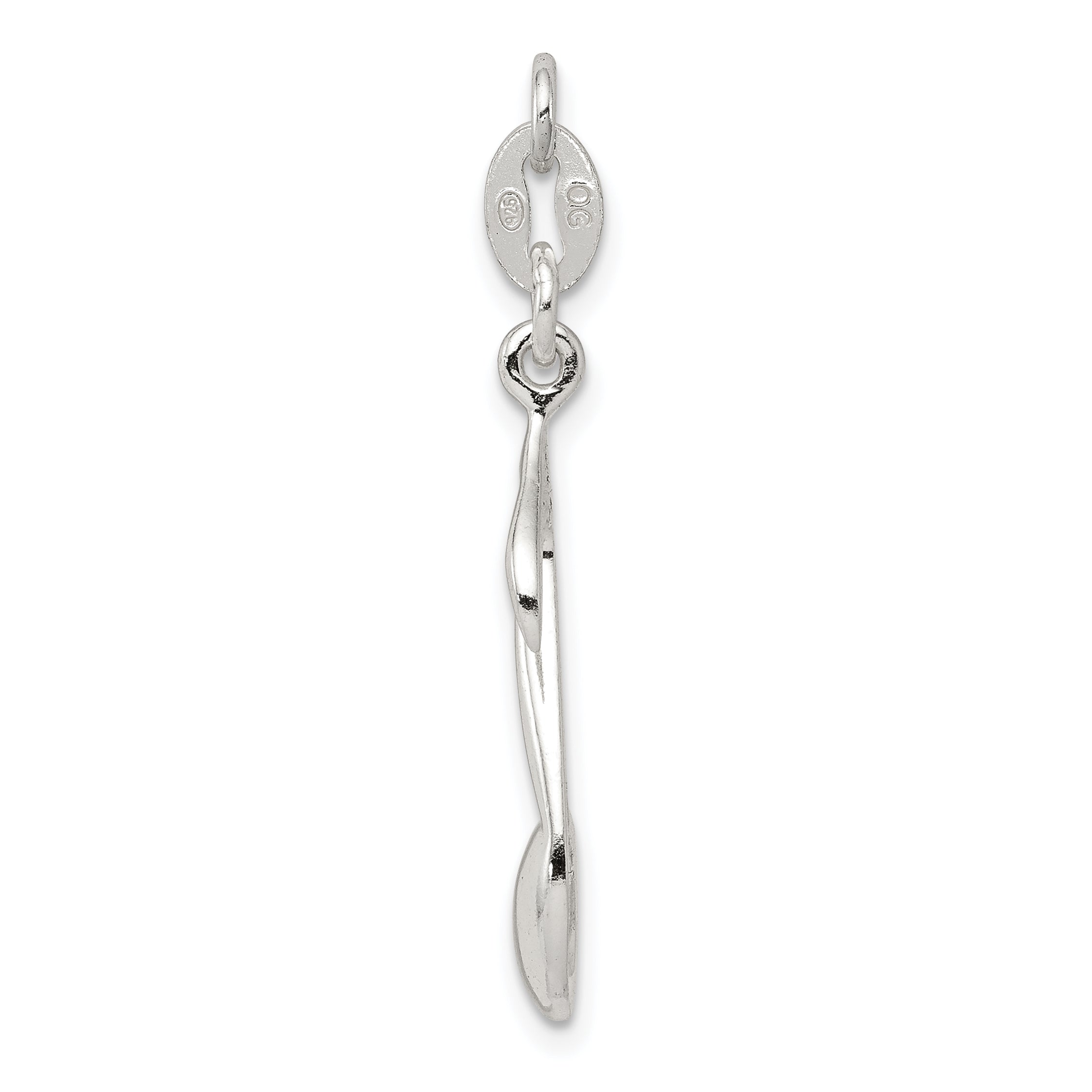 Sterling Silver 925 Music Note Charm with Polished Anti-Tarnish Finish