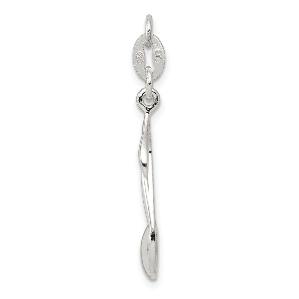Sterling Silver 925 Music Note Charm with Polished Anti-Tarnish Finish