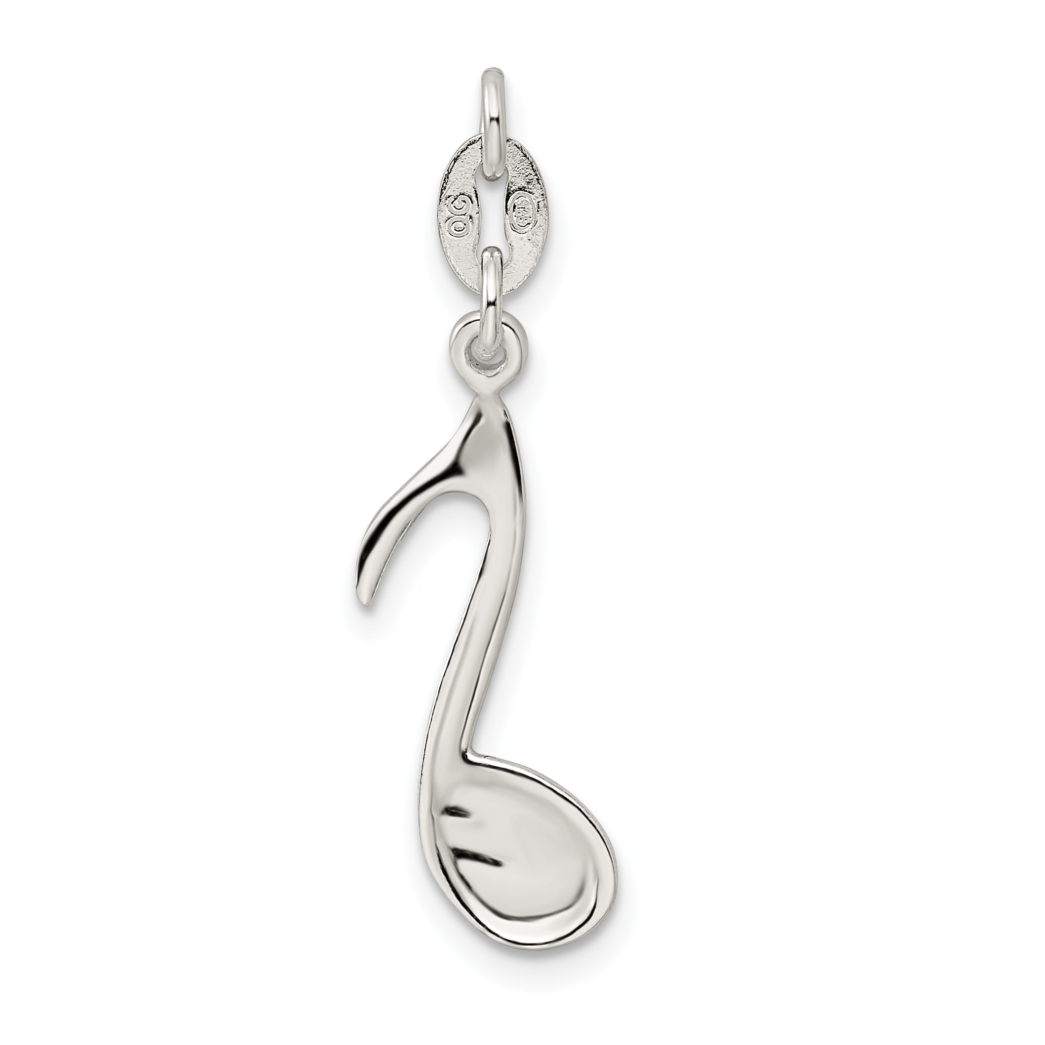 Sterling Silver 925 Music Note Charm with Polished Anti-Tarnish Finish