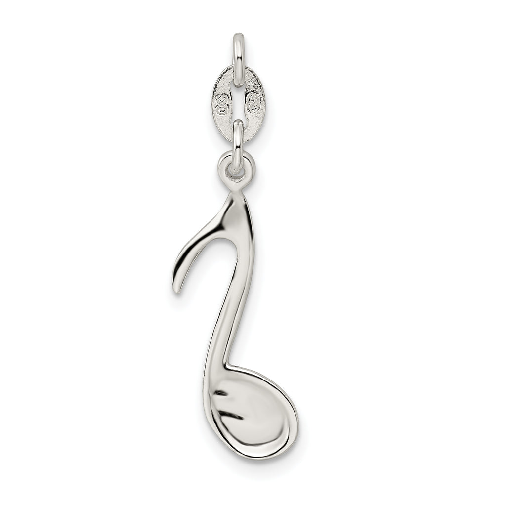 Sterling Silver 925 Music Note Charm with Polished Anti-Tarnish Finish