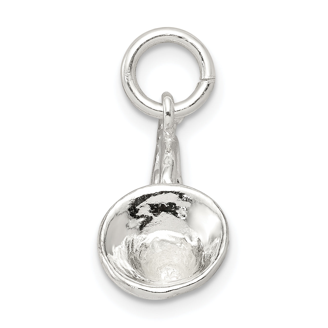 925 Sterling Silver French Horn Charm with Polished 3D Design Secondary image