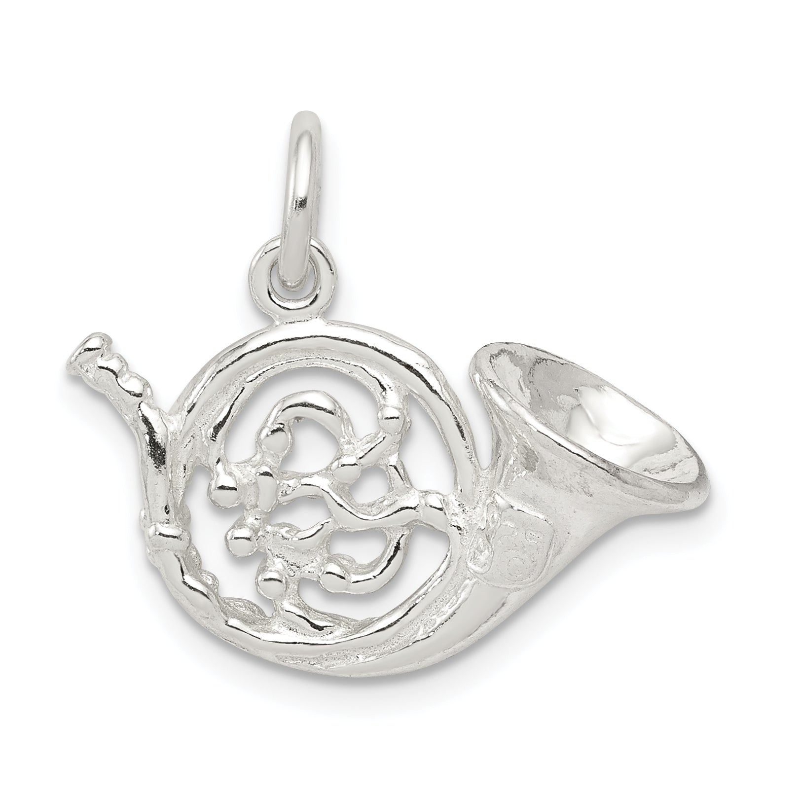 Sterling Silver French Horn Charm Main image