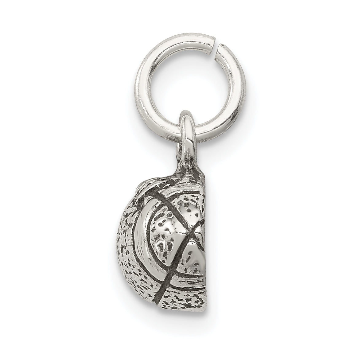 Sterling Silver 925 Football Charm with Polished Antiqued Finish Secondary image