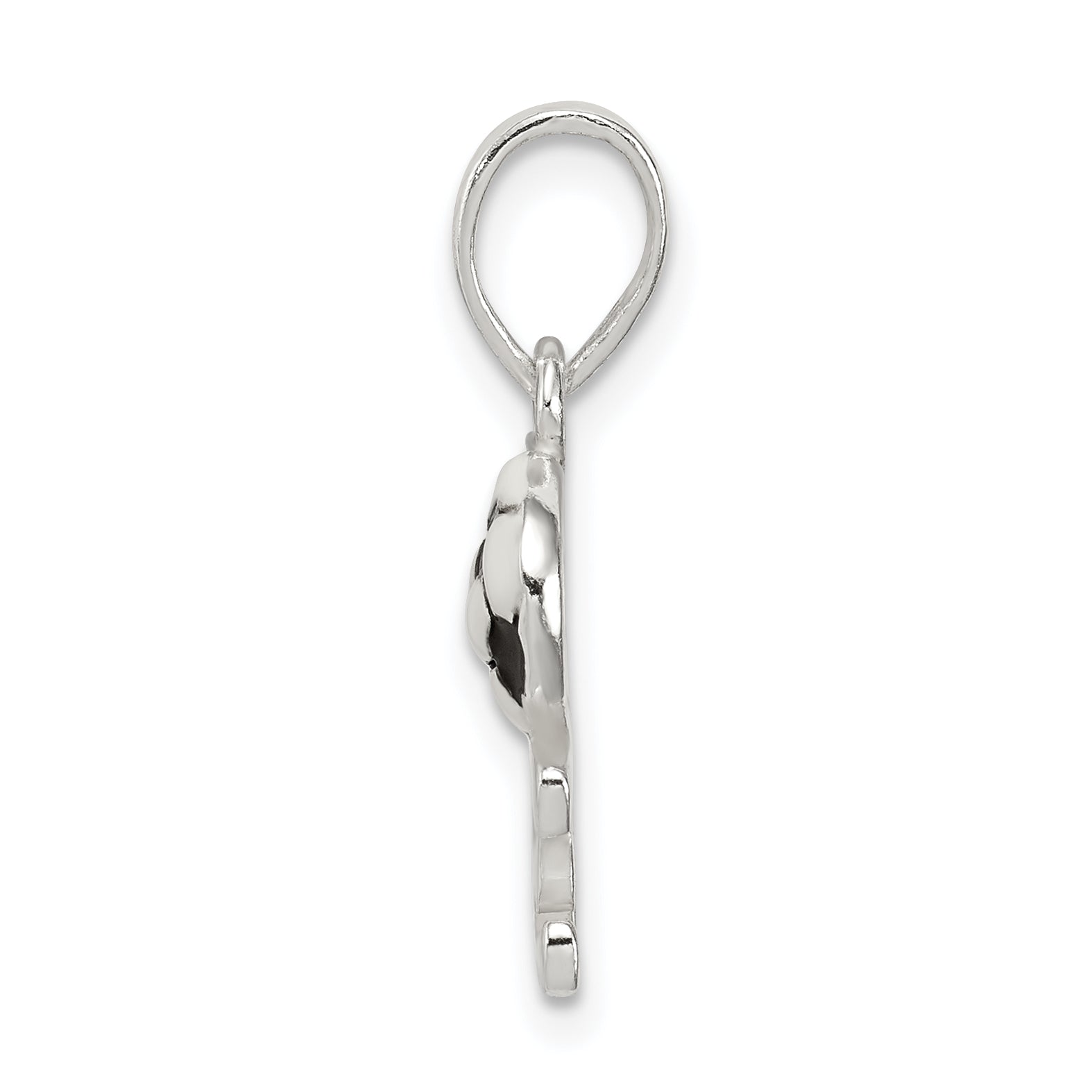 Sterling Silver 925 Soccer Love Pendant with Polished Enamel Finish