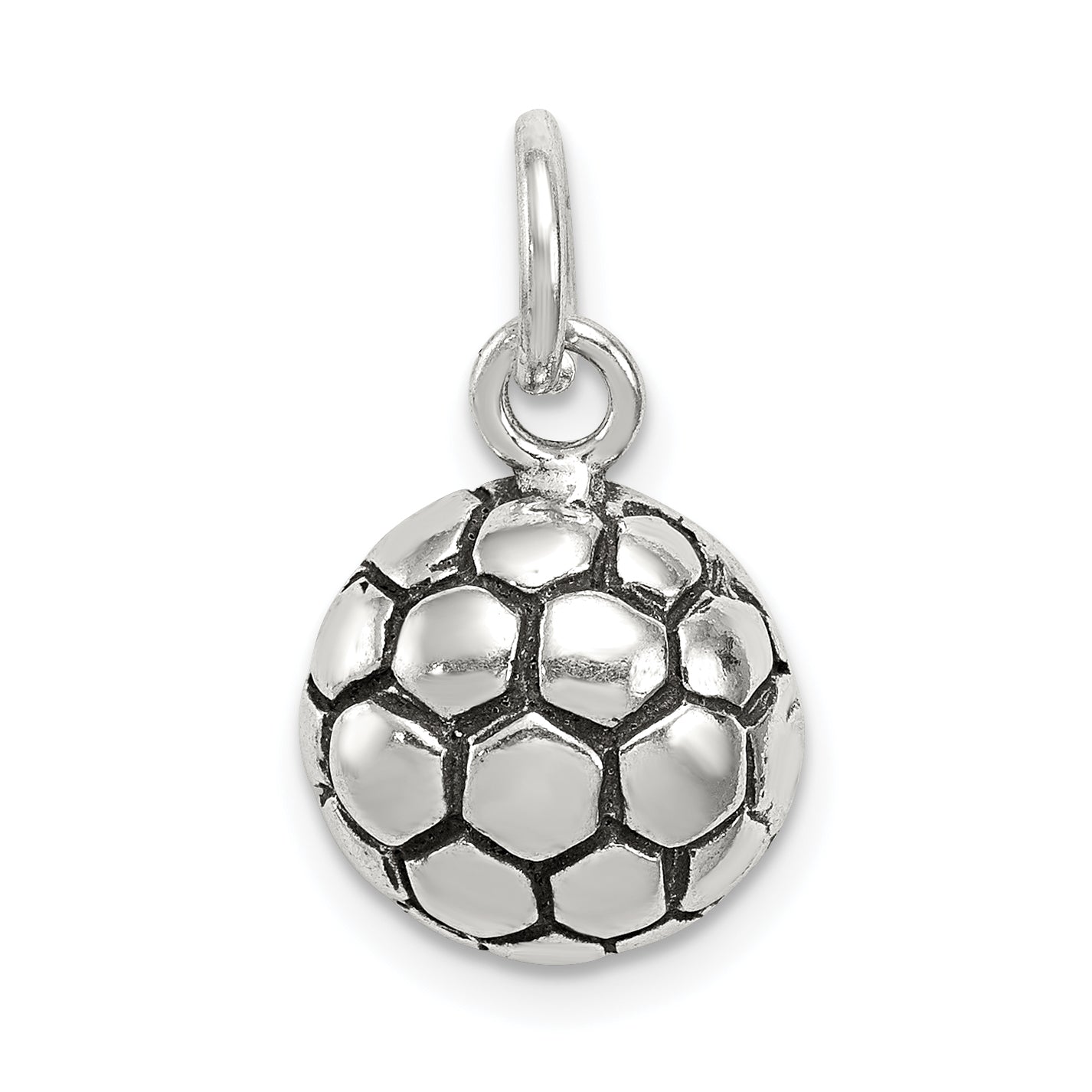 Sterling Silver Antiqued Soccer Ball Charm Main image