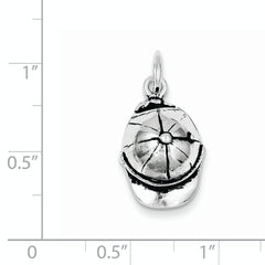 Sterling Silver 925 Ball Cap Charm with Antique Solid Finish