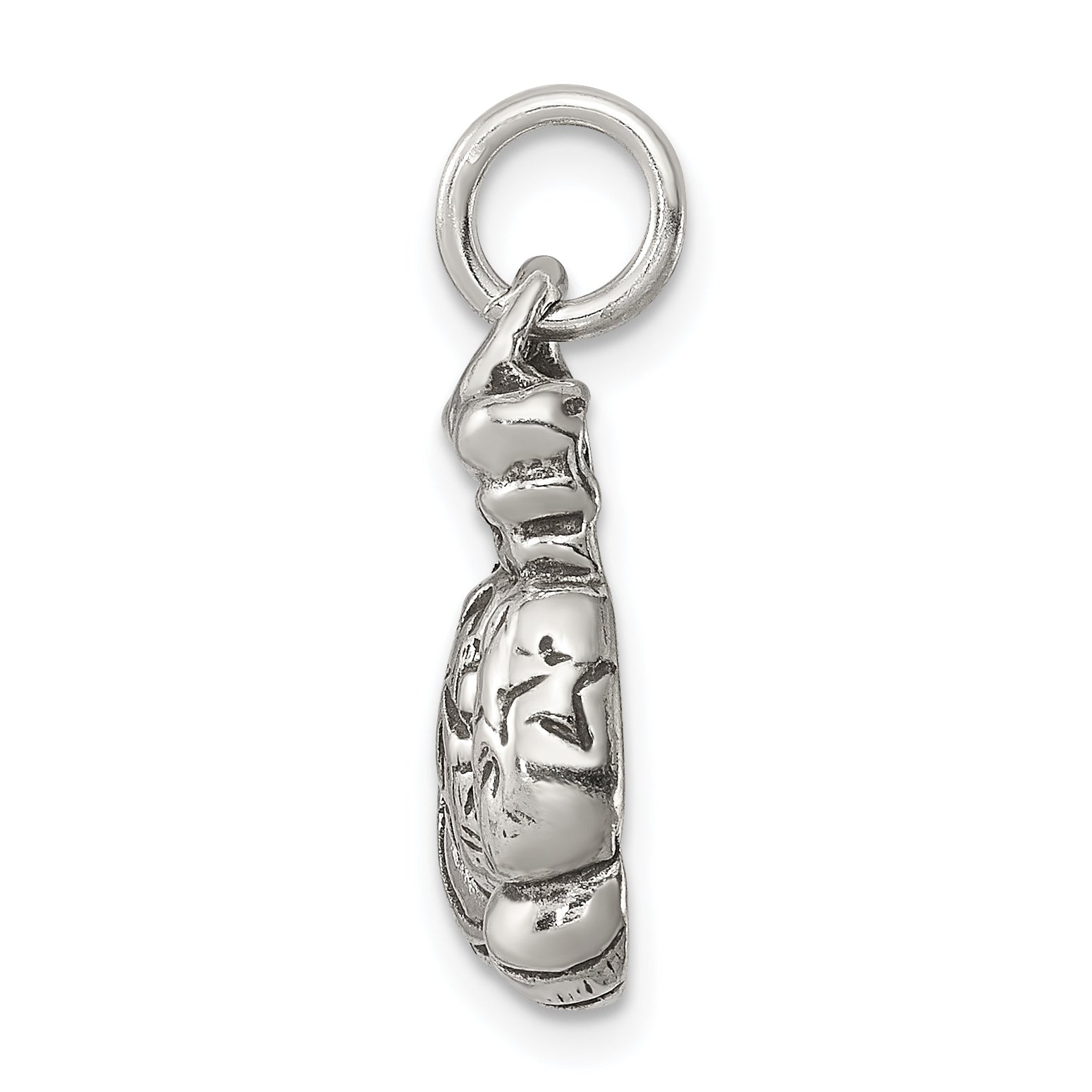 Sterling Silver Men's Antiqued Boxing Gloves Charm 925 Polished Finish Secondary image
