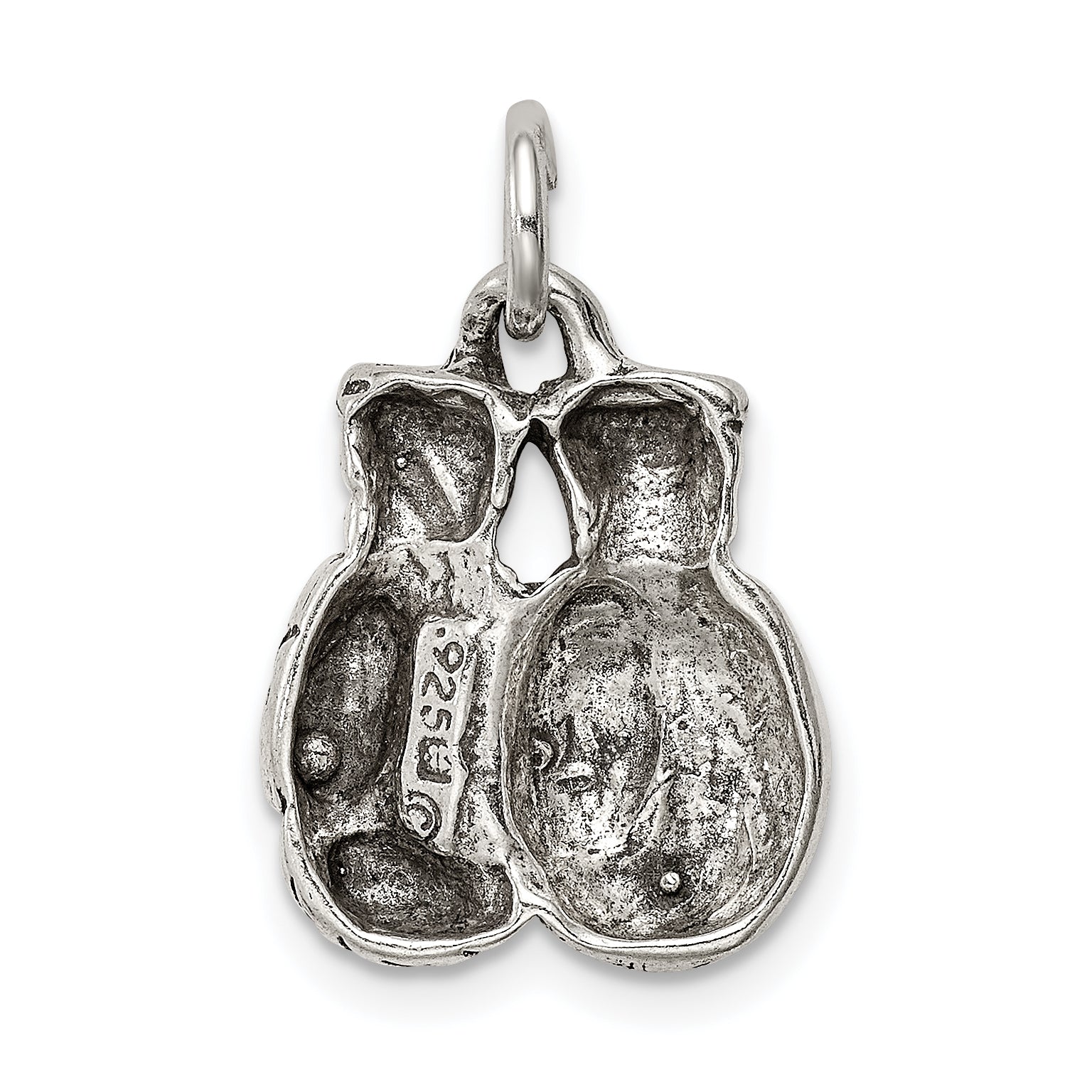 Sterling Silver Antiqued Boxing Gloves Charm
