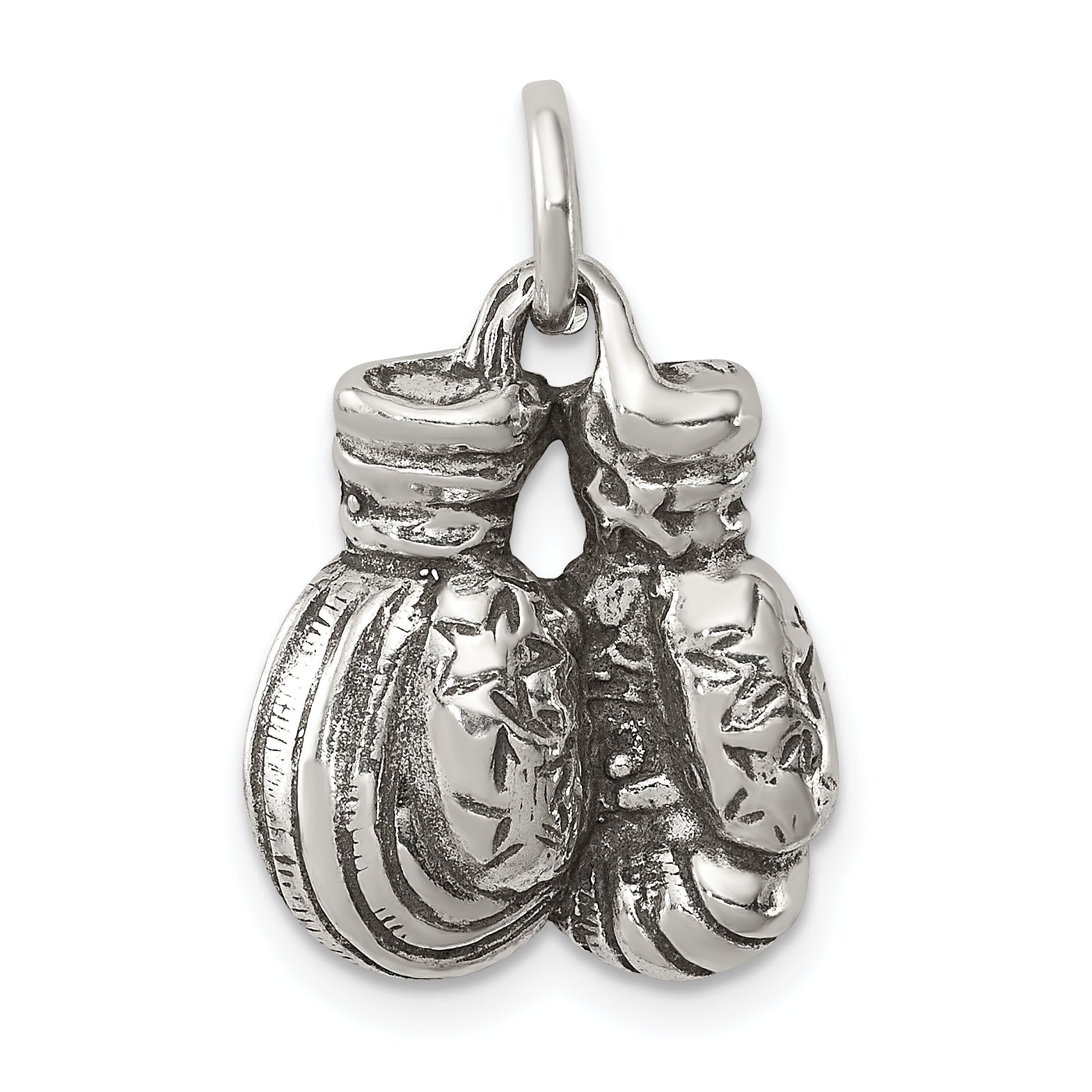 Sterling Silver Antiqued Boxing Gloves Charm Main image