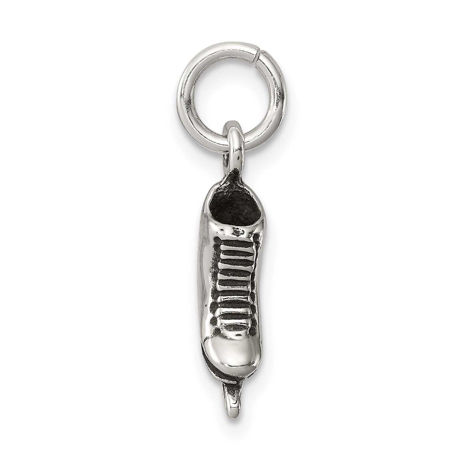 Sophia Jewelers 925 Sterling Silver 3D Antiqued Ice Skate Charm Secondary image